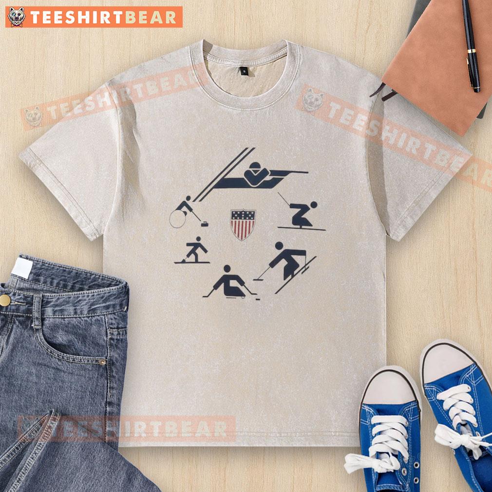 Nice U.S. Paralympics 2026 Winter Paralympics Picto Circle washed t-shirt in navy blue, showcasing team spirit and style.