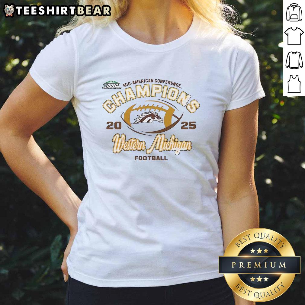 Nice Western Michigan Broncos Mid-American Conference 2025 Ladies Tee featuring team colors and logo for fans.