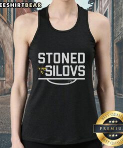 Arturs Silovs Pittsburgh Penguins NHL tank top featuring a bold 'Stoned By Silovs' design for hockey fans.