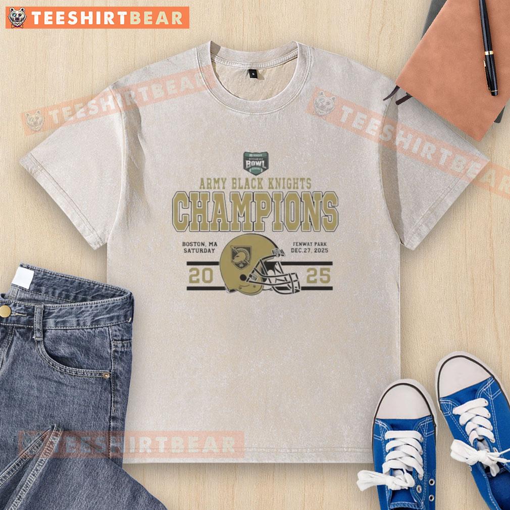 Official Celebrate Army Black Knights Football Wasabi Fenway Bowl 2025 washed t-shirt featuring team logo.
