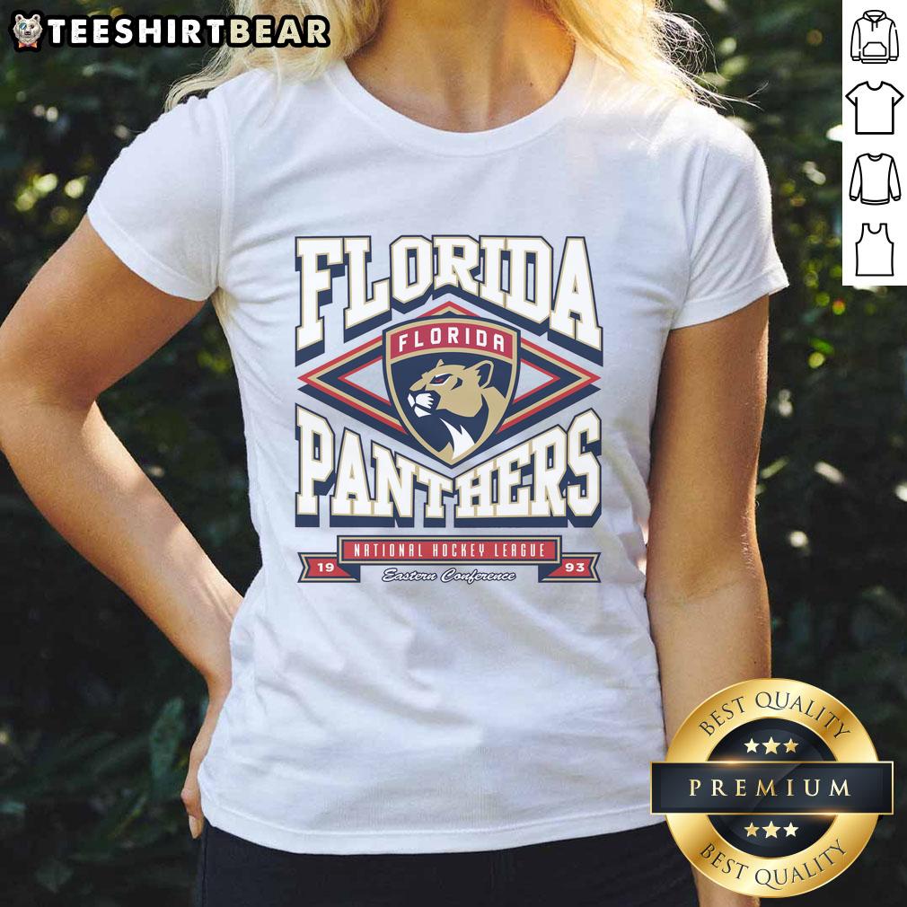 Alt Text: Official Florida Panthers Heater Ladies Tee featuring team logo and stylish design for fans.
