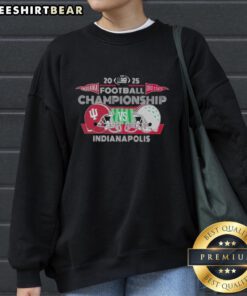 Official Indiana Hoosiers vs Ohio State Buckeyes 2025 Big Ten Football Championship sweatshirt design.