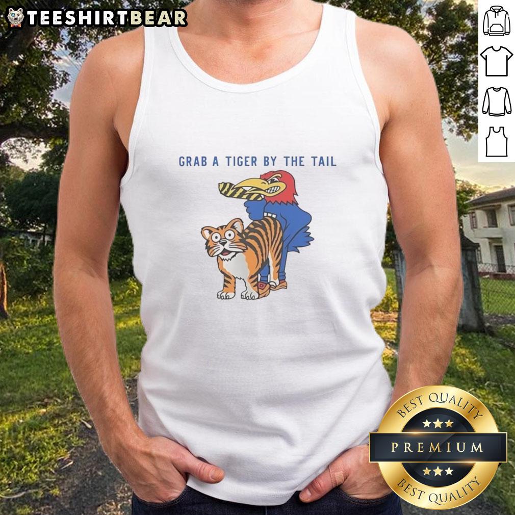 Official Kansas Jayhawks vs Missouri Tigers rivalry tank top featuring the mascot, perfect for game day attire.