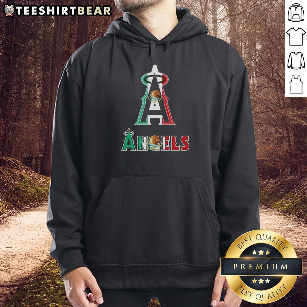 Official Los Angeles Angels baseball hoodie featuring the Mexican flag design, perfect for fans and collectors.