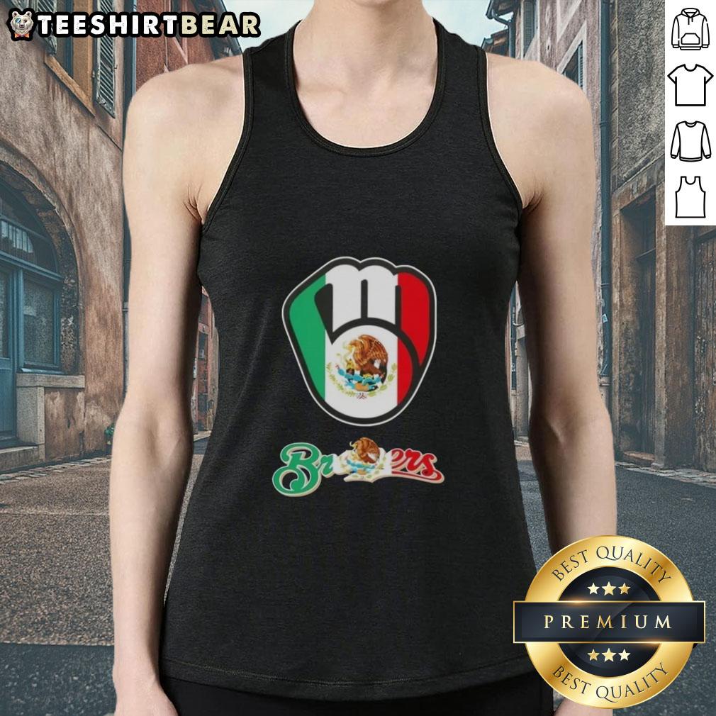 Official Milwaukee Brewers Baseball tank top featuring the Mexican flag design, perfect for fans and summer wear.