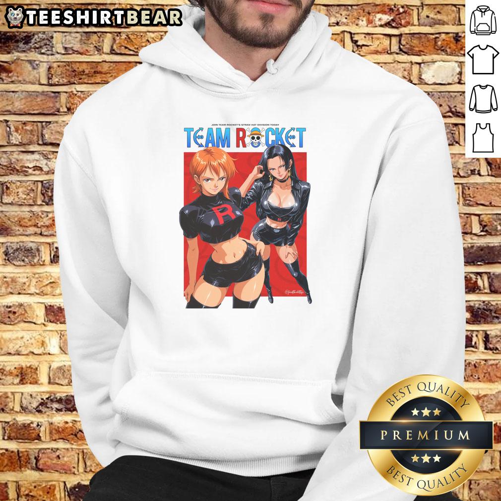 Official One Piece x Team Rocket hoodie featuring vibrant graphics and comfortable design for anime fans.