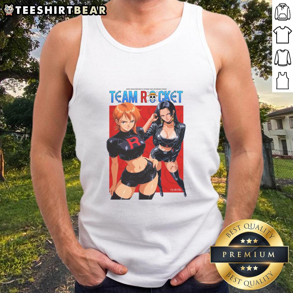Official One Piece X Team Rocket tank top featuring vibrant designs, perfect for anime fans and collectors.