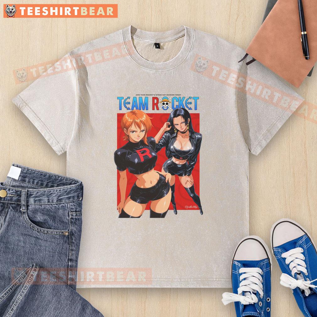 Official One Piece X Team Rocket washed t-shirt featuring vibrant graphics and a comfortable fit for anime fans.