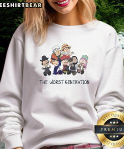 Official The Worst Generation Sweatshirt featuring vibrant graphics and comfortable fit for fans of anime and streetwear.