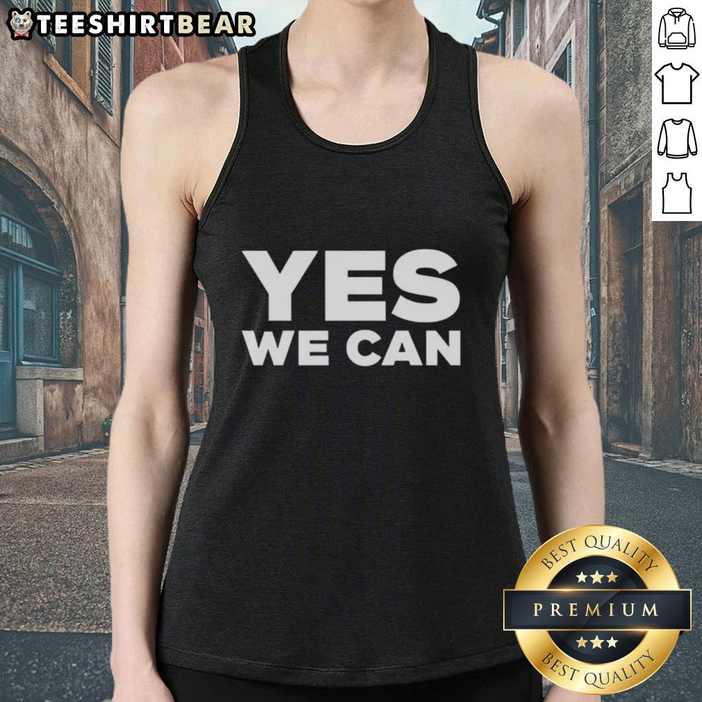 Official Yes We Can Tank Top featuring bold graphic design, perfect for casual wear and expressing positivity.