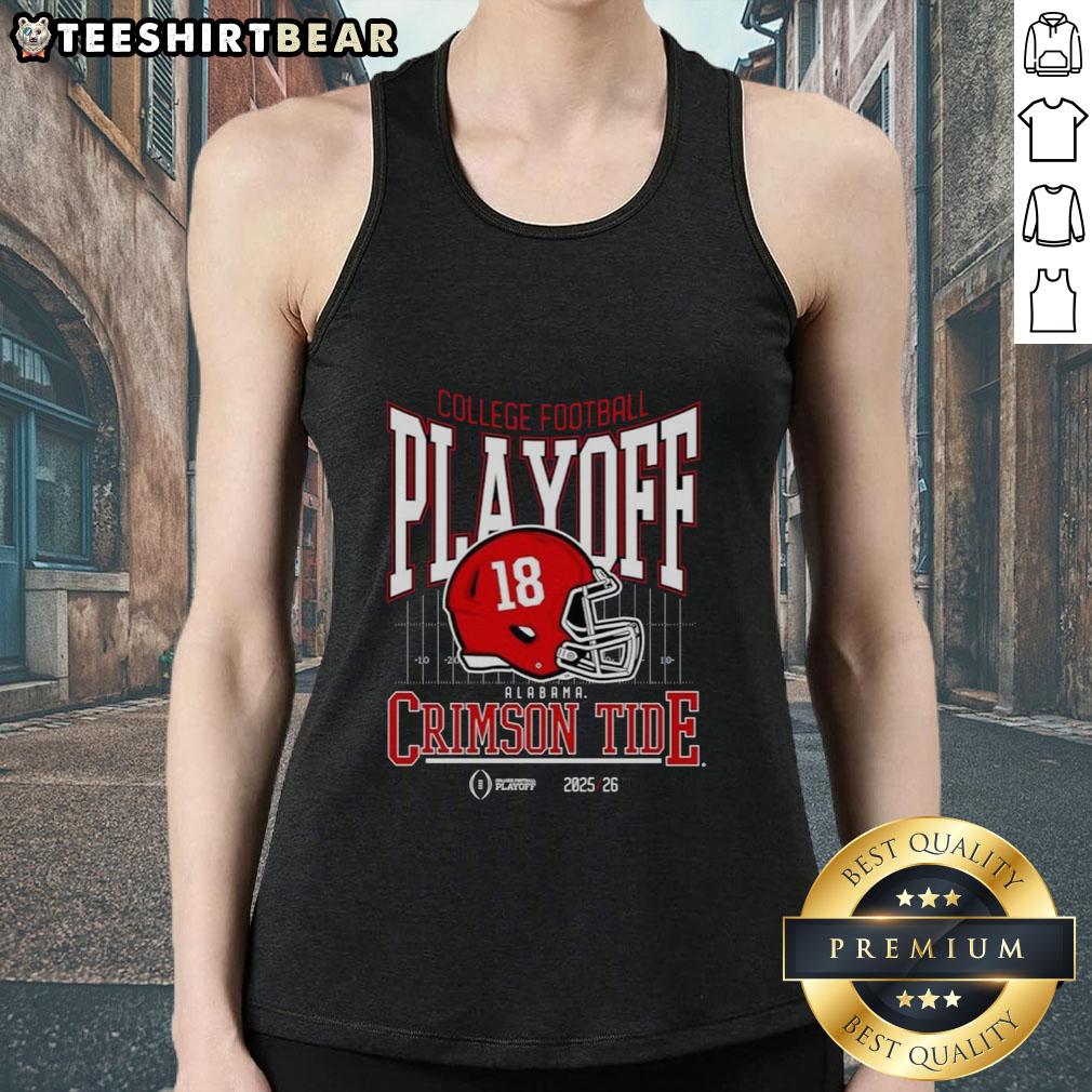 Alt Text: Original Alabama Crimson Tide 2025-2026 College Football Playoff Bound helmet tank top for passionate fans.
