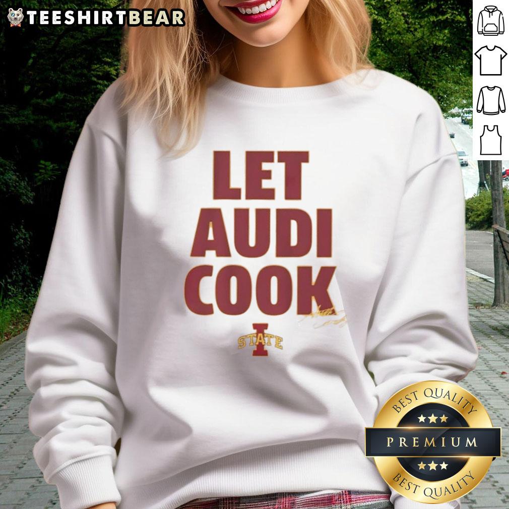Original Iowa State Basketball Let Audi Crooks Cook sweatshirt featuring vibrant team colors and stylish design.