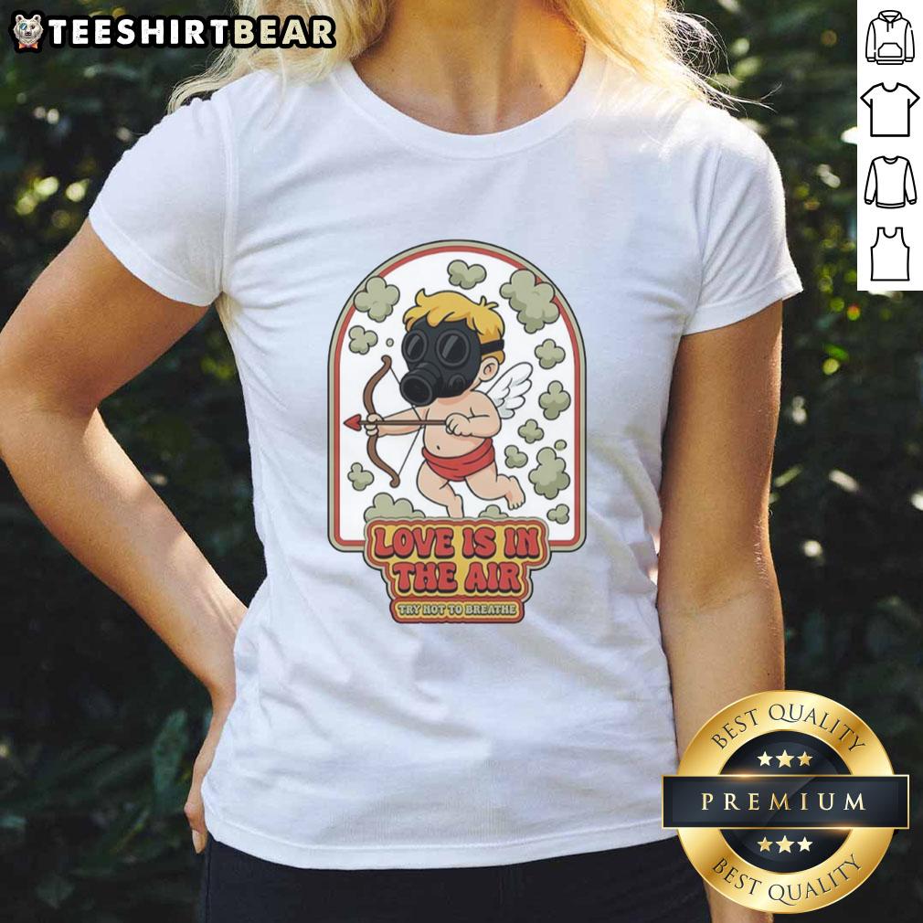 Original Love Is In The Air Gas Clouds Ladies Tee featuring a vibrant gas cloud design for a stylish, casual look.