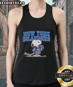 Original New York Islanders Hockey Snoopy Peanuts 2026 Tank Top featuring iconic cartoon design for fans.