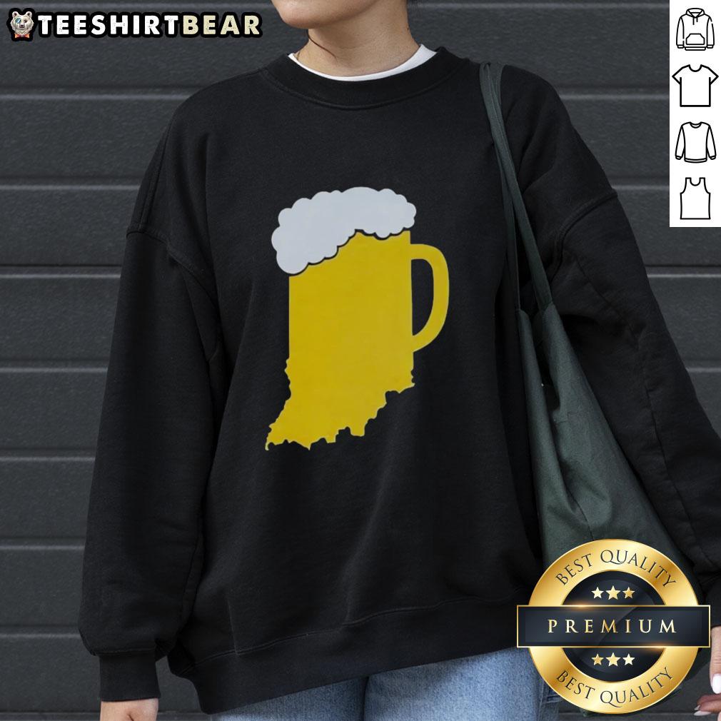 Premium Indiana Beer State sweatshirt featuring stylish design, perfect for beer enthusiasts and Indiana pride.
