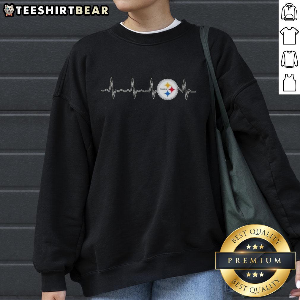 Premium Heartbeat Pittsburgh Steelers Football Logo Graphic Sweatshirt featuring a bold team logo on a stylish design.