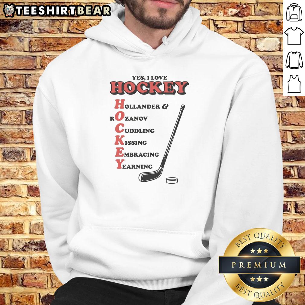 Premium I Love Hockey Acronym Hoodie in black, featuring a stylish design perfect for hockey fans and casual wear.