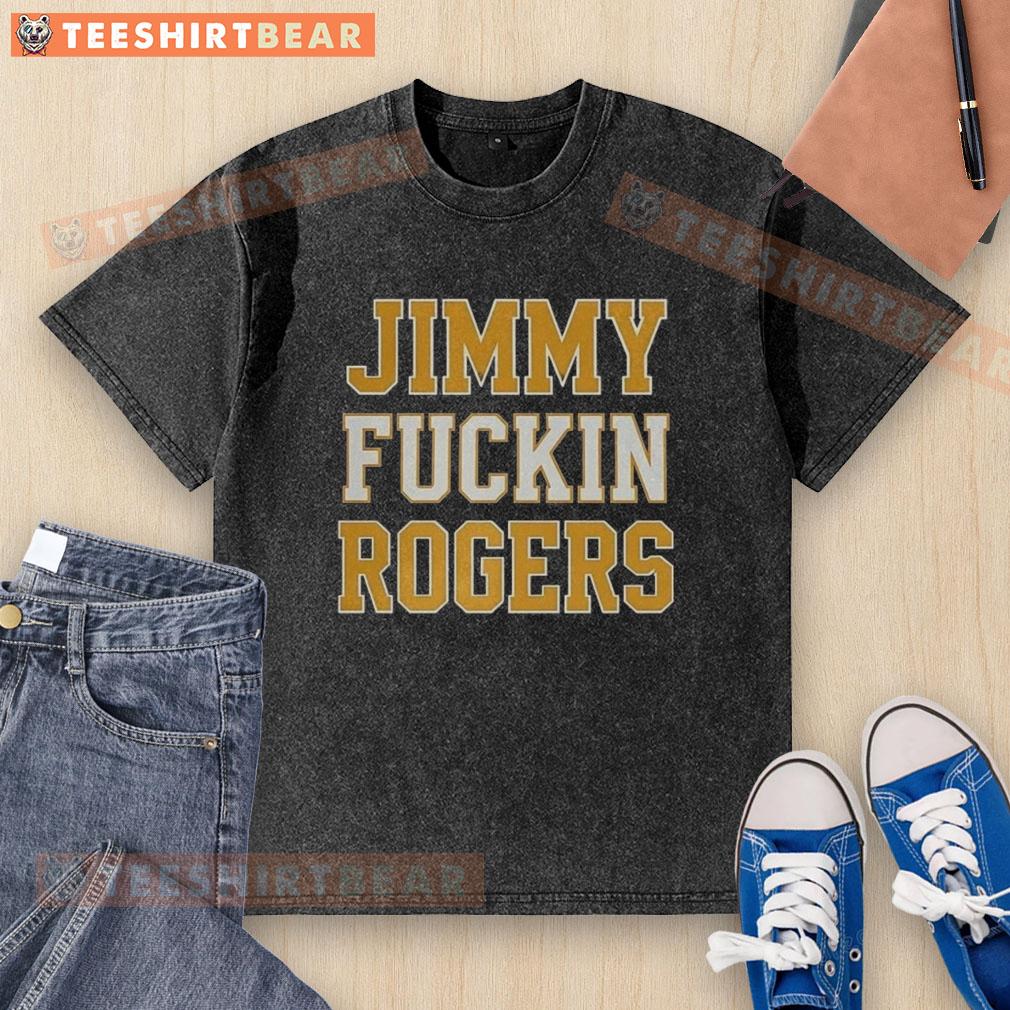 Premium Iowa State Cyclones Jimmy Fuckin Rogers washed t-shirt in red, featuring bold team graphics for fans.