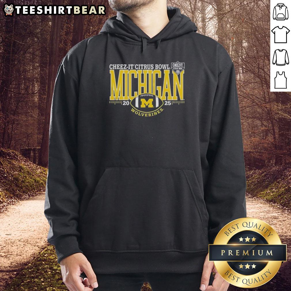 Premium Michigan Wolverines Cheez-It Citrus Bowl 2025 Hoodie featuring team colors and logo for fans and supporters.