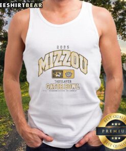 Alt Text: Premium Missouri Tigers 2025 TaxSlayer Gator Bowl tank top featuring team colors and logo, perfect for game day.