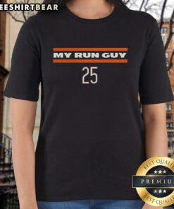 Premium My Run Guy Chicago Bears 25 Ladies Tee featuring stylish design for female fans of the Chicago Bears.