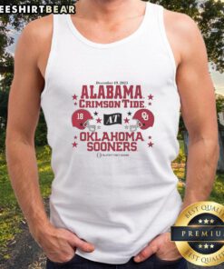 Premium Oklahoma Sooners vs Alabama Crimson Tide 2025 CFP First Round Matchup helmet tank top for fans.