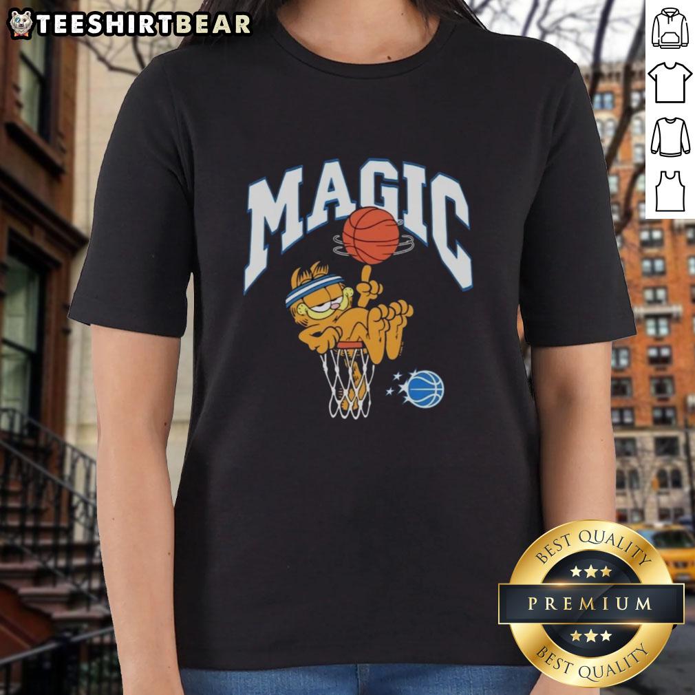 Premium Orlando Magic X Garfied Ladies Tee featuring vibrant team colors and stylish design for female fans.