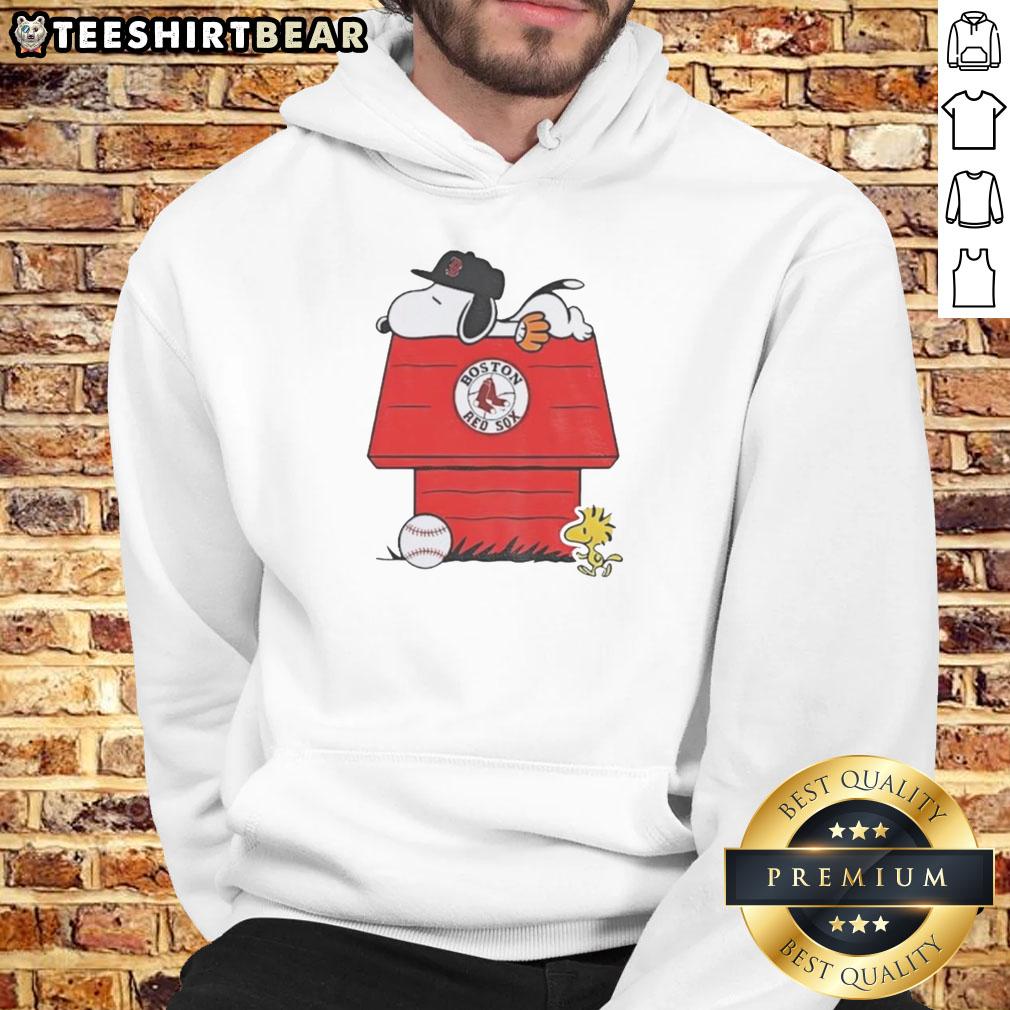 Premium Snoopy and Woodstock Boston Red Sox dugout MLB baseball hoodie, stylish and cozy for fans.