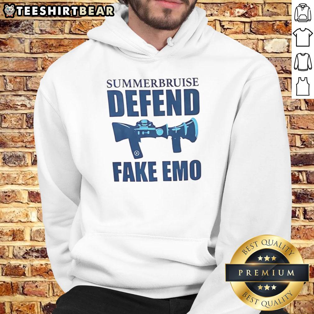Premium Summerbruise Defend Fake Emo Hoodie featuring bold graphics and a stylish design for a trendy summer look.