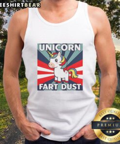 Premium Unicorn Fart Dust Tank Top featuring a colorful unicorn graphic and playful text, perfect for casual wear.