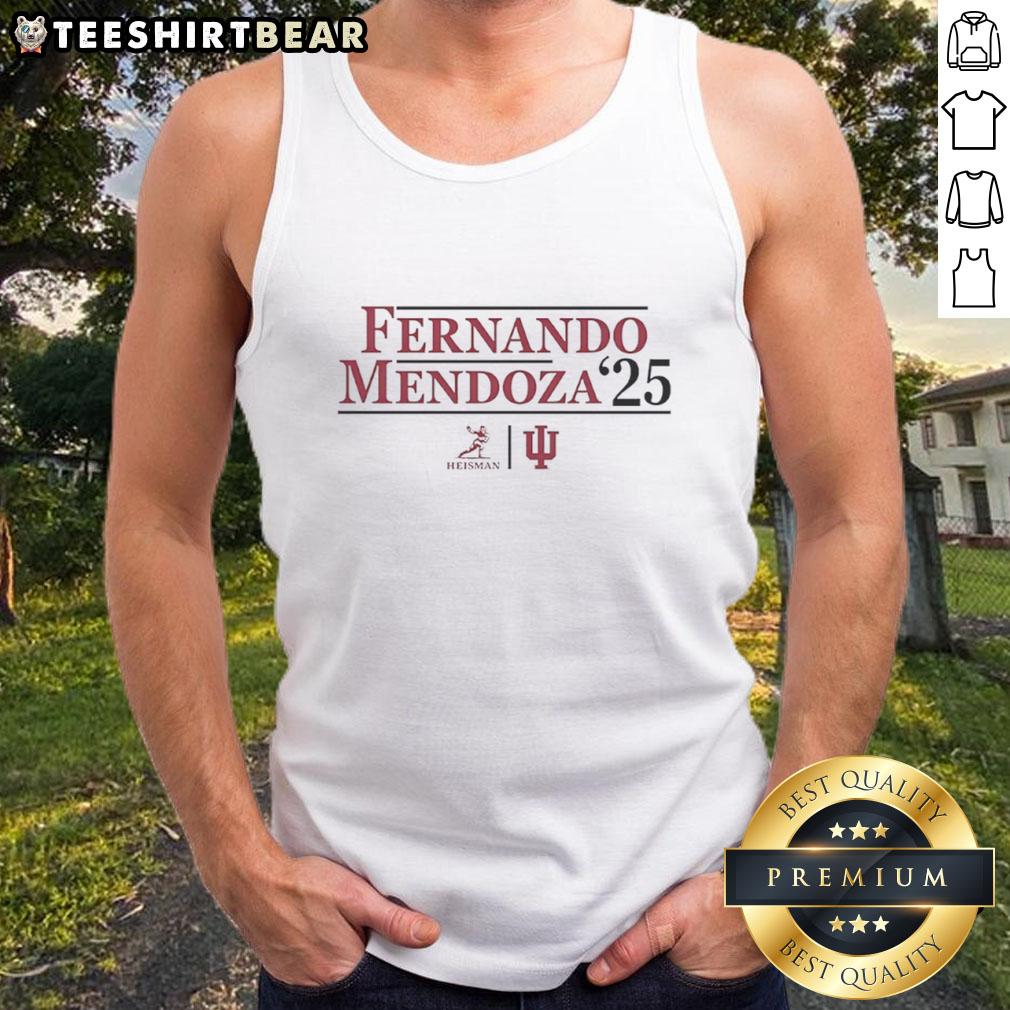 Pretty Fernando Mendoza 2025 Heisman Trophy Winner Campaign Tank Top featuring bold graphics and vibrant colors.