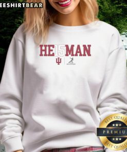 Pretty Fernando Mendoza Indiana Hoosiers 2025 Heisman Trophy Winner logo sweatshirt featuring vibrant colors and bold design.