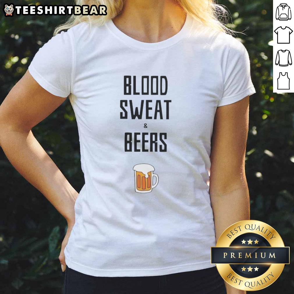 Top Blood Sweat And Beers Ladies Tee featuring a stylish design perfect for beer enthusiasts and casual wear.
