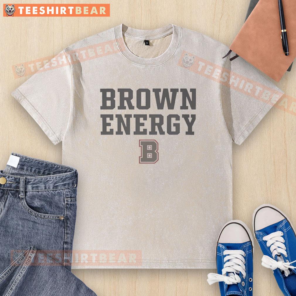 Top Brown Bears Brown Energy B logo washed t-shirt featuring a vintage design, perfect for casual wear and sports fans.