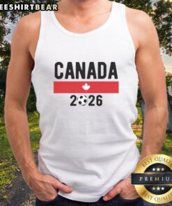 Classic Canadian soccer fan tank top for 2026, featuring vibrant graphics and a comfortable fit for supporters.