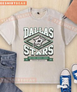 Alt Text: Top Dallas Stars Heater Washed T-Shirt in vibrant green, showcasing team logo for fans and casual wear.