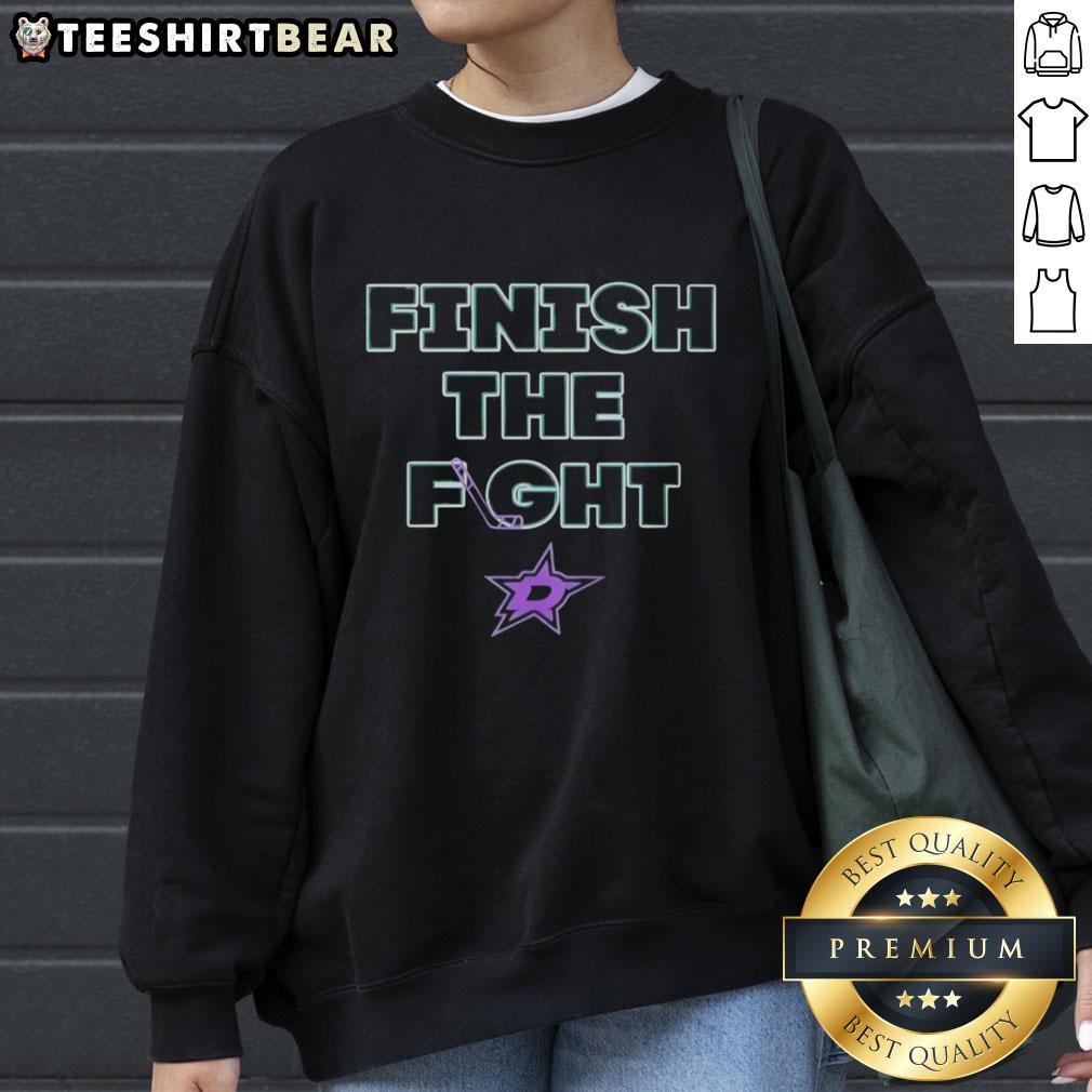 Top Dallas Stars Hockey Finish The Fight sweatshirt, showcasing team spirit and cozy design for fans.
