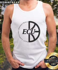 East Carolina Basketball logo tank top featuring vibrant colors, perfect for fans and athletes supporting ECU.