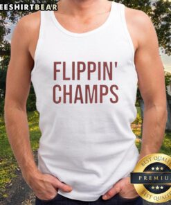 Indiana Hoosiers Fernando Mendoza tank top featuring 'Top Flippin Champs' design, perfect for fans and summer wear.