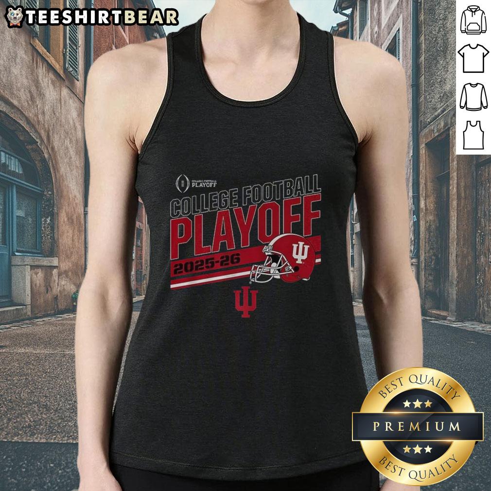 Top Indiana Hoosiers college football playoff 2025-2026 helmet tank top design featuring team colors and logo.