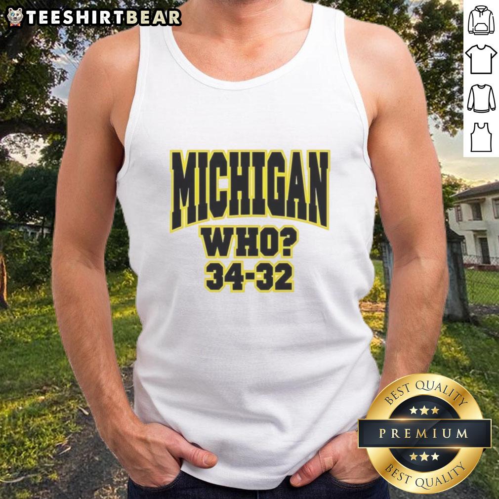 Top Michigan Who 34 32 Tank Top featuring a stylish design for fans, perfect for casual wear and game days.