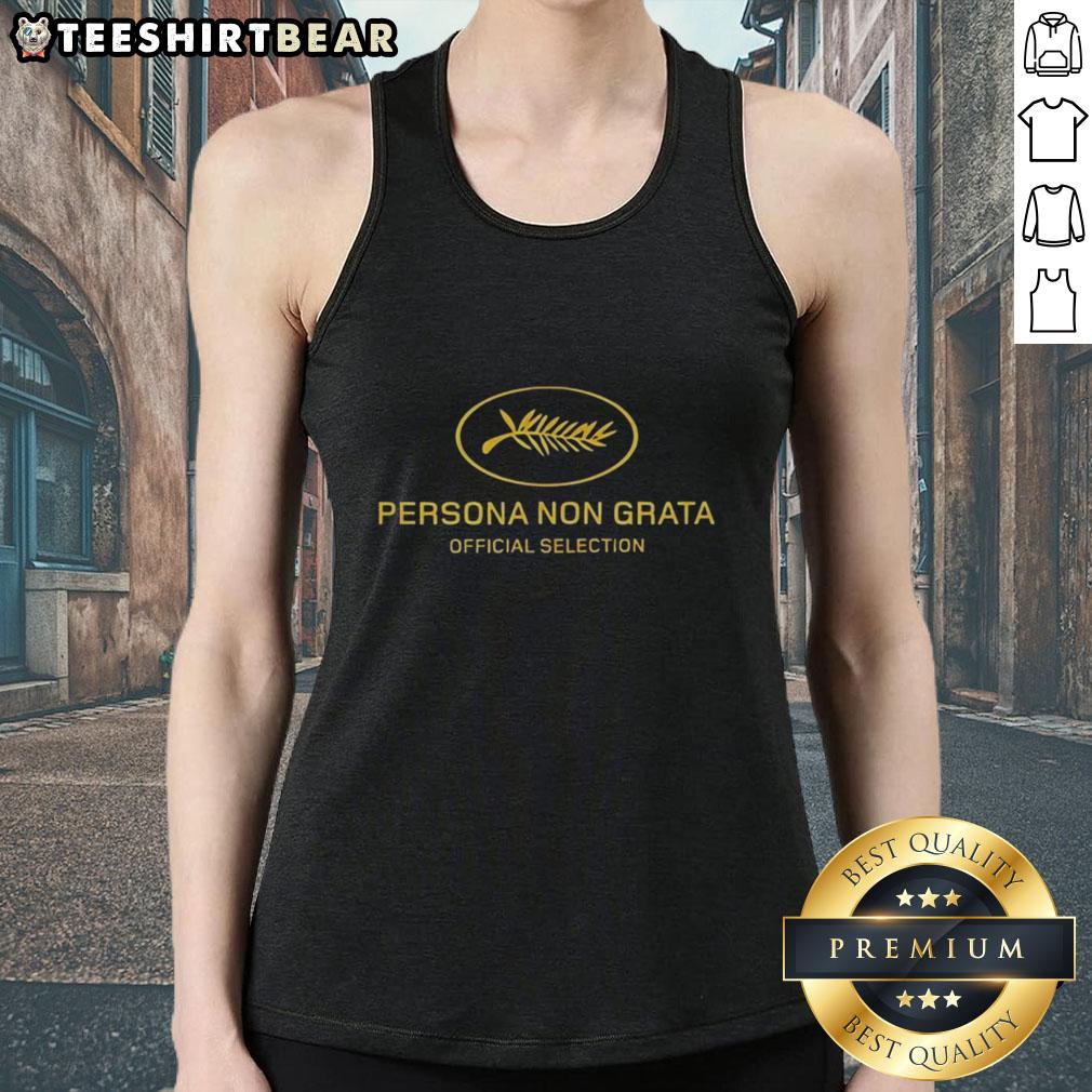 Top Persona Non Grata Official Selection tank top featuring a stylish design for casual wear and fan merchandise.