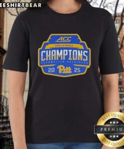 Alt Text: Top Pitt Panthers 2025 ACC Volleyball Champions Ladies Tee showcasing team pride and championship spirit.