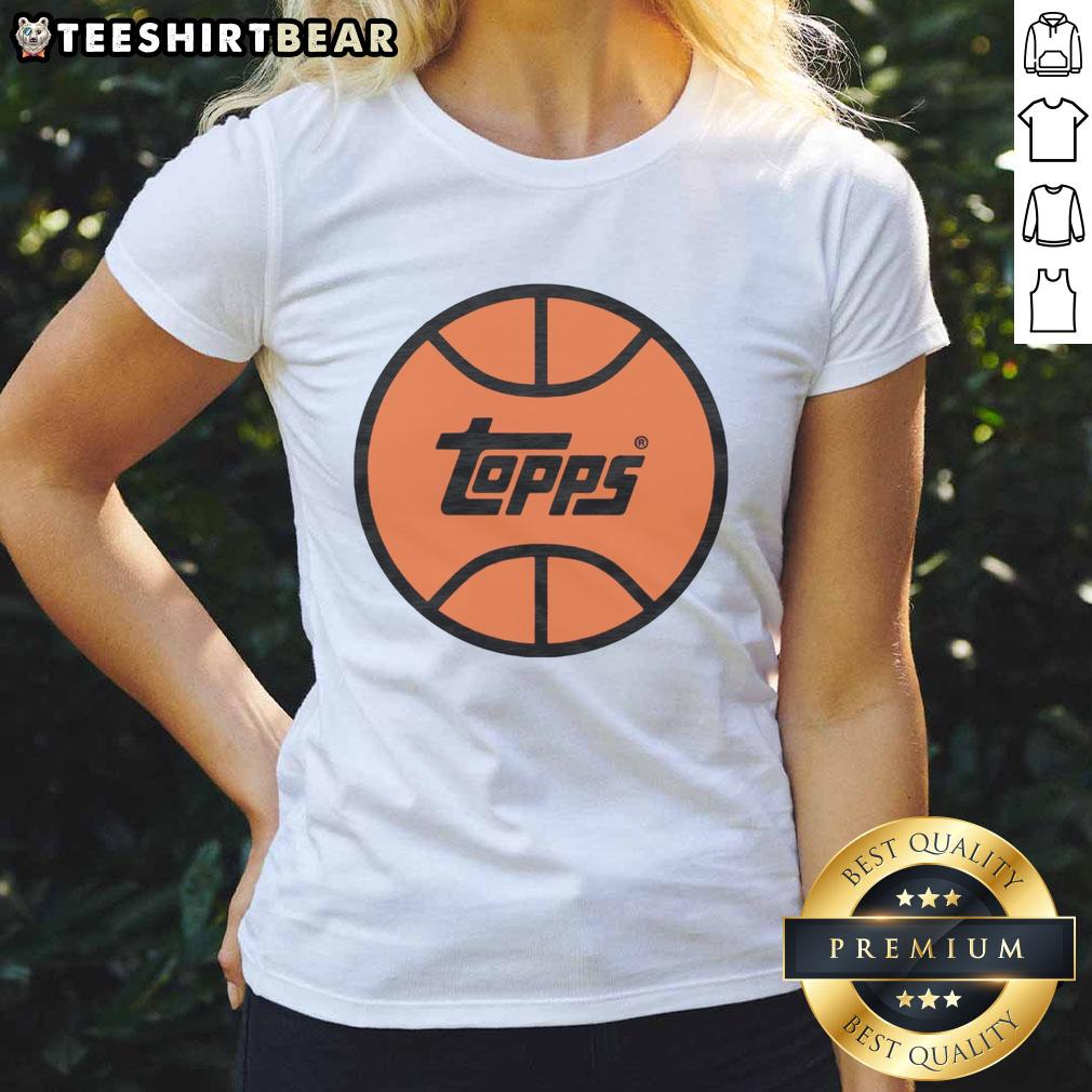 Top-Topps Basketball Logo Ladies Tee featuring a stylish design perfect for fans and casual wear.