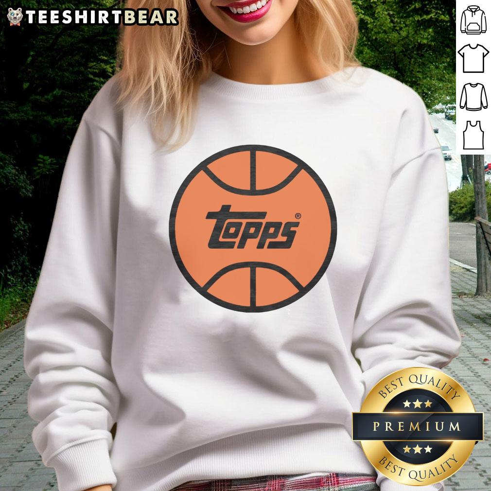 Top Topps Basketball Logo Sweatshirt featuring vibrant graphics and a comfortable fit for sports enthusiasts.