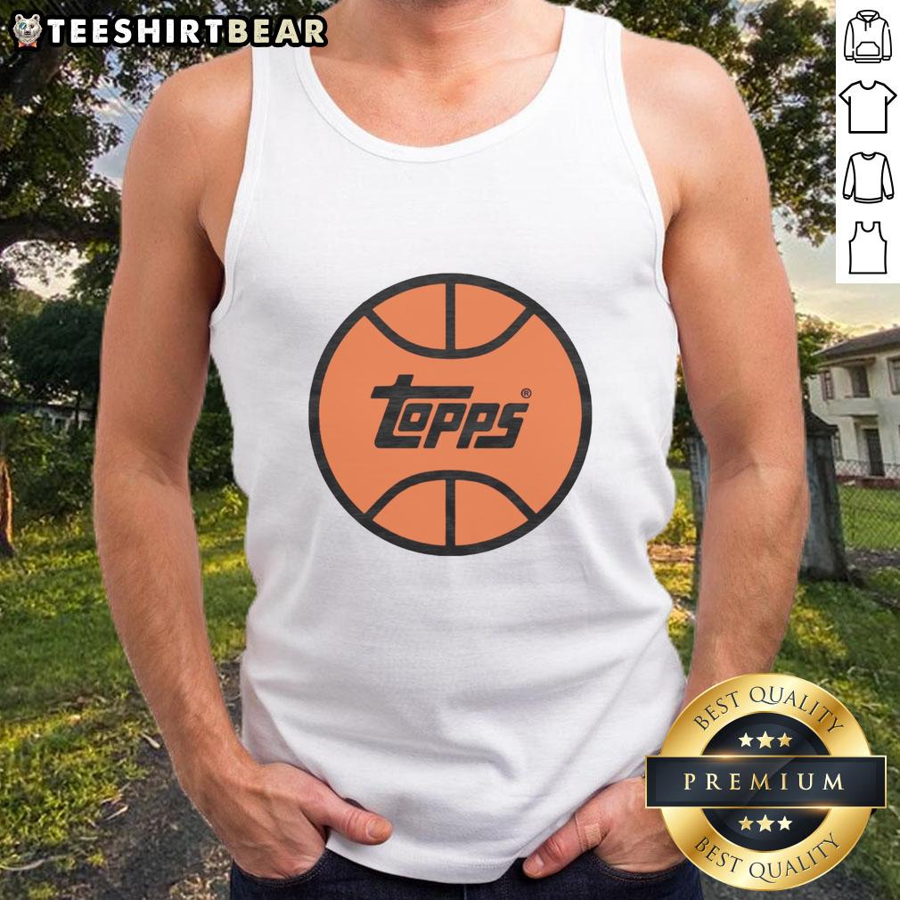 Top-Topps Basketball Logo Tank Top featuring a vibrant design perfect for sports enthusiasts and casual wear.
