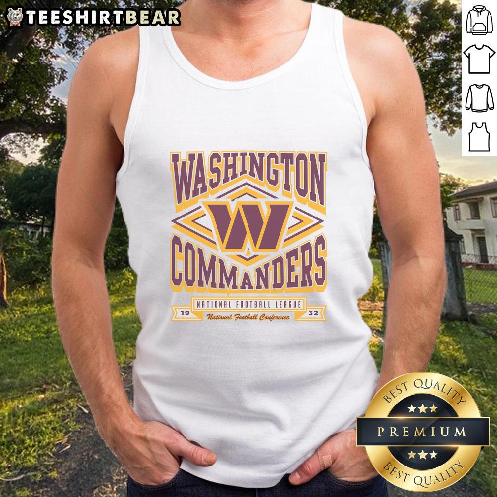 Top Washington Commanders heater tank top featuring vibrant team colors and logo, perfect for fans on gameday.