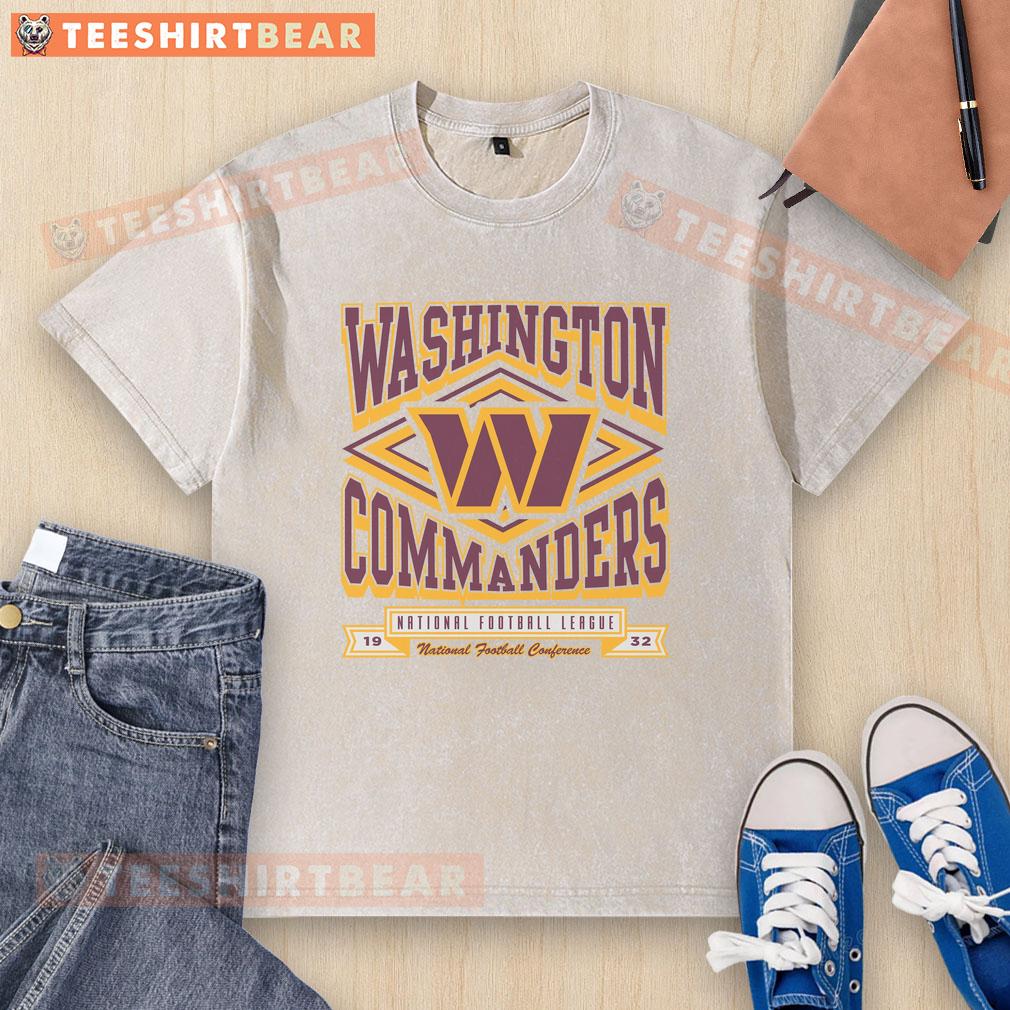 Alt Text: Top Washington Commanders heater washed t-shirt featuring team colors and logo, perfect for fans and game day.