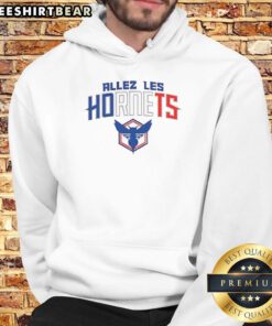 Awesome Charlotte Hornets Allez Les Hornets Hoodie featuring team colors and logo, perfect for fans and game day wear.