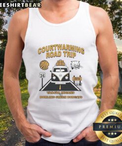 Awesome Courtwarming road trip van with Far Indians vs Bowling Green Bobcats tank top design in vibrant colors.